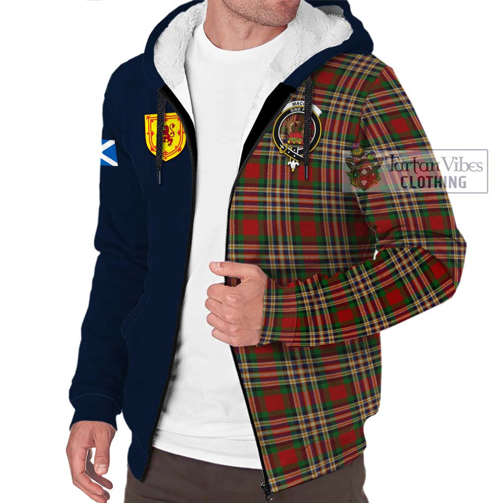 MacGill (MakGill) Tartan Sherpa Hoodie Alba with Scottish Lion Royal Arm Half Style - Tartan Vibes Clothing