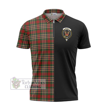 MacGill (MakGill) Tartan Zipper Polo Shirt with Family Crest and Half Of Me Style