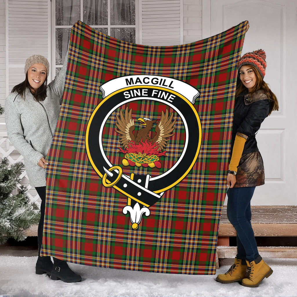 MacGill (MakGill) Tartan Blanket with Family Crest - Tartan Vibes Clothing