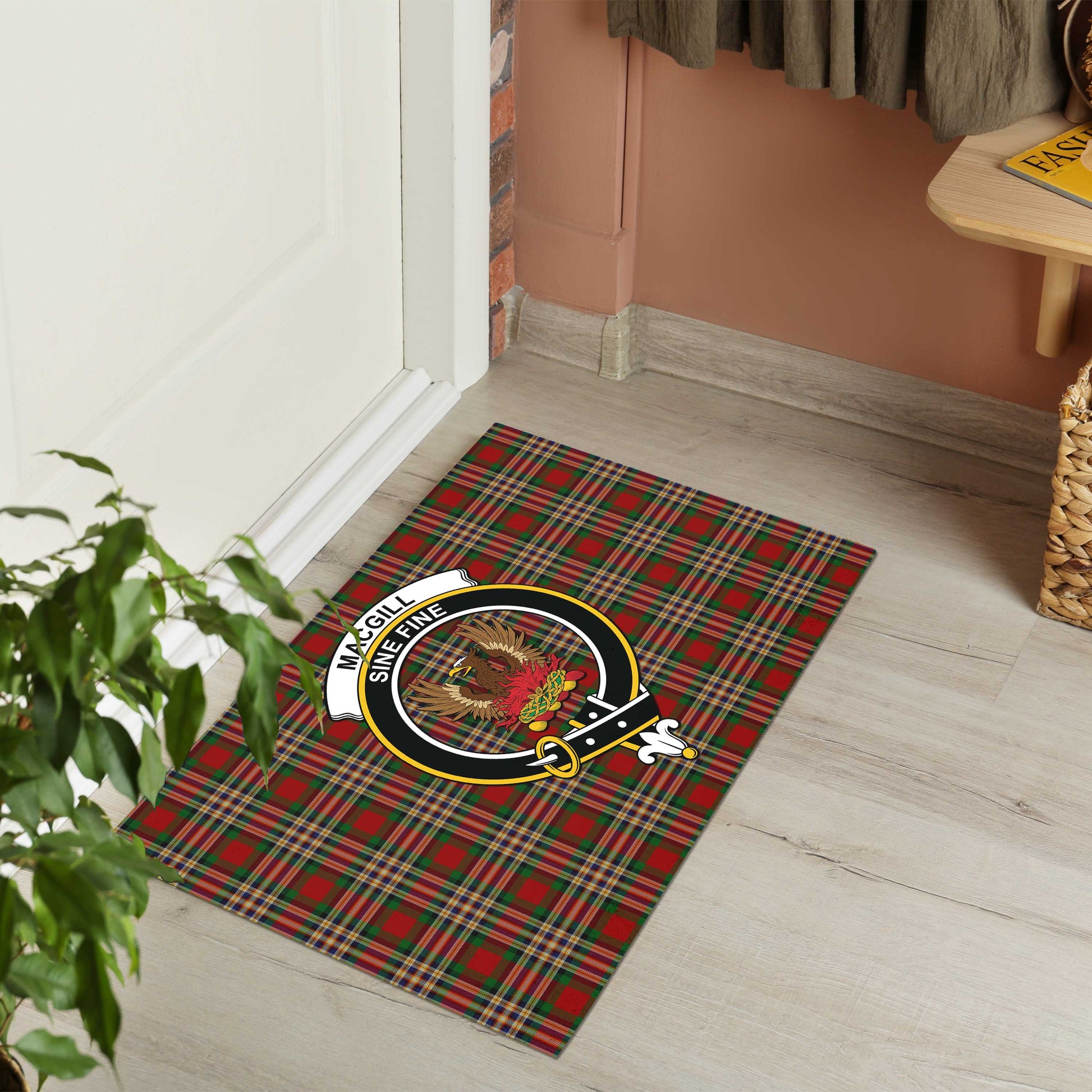 MacGill (MakGill) Tartan Rubber Doormat with Family Crest - Tartan Vibes Clothing