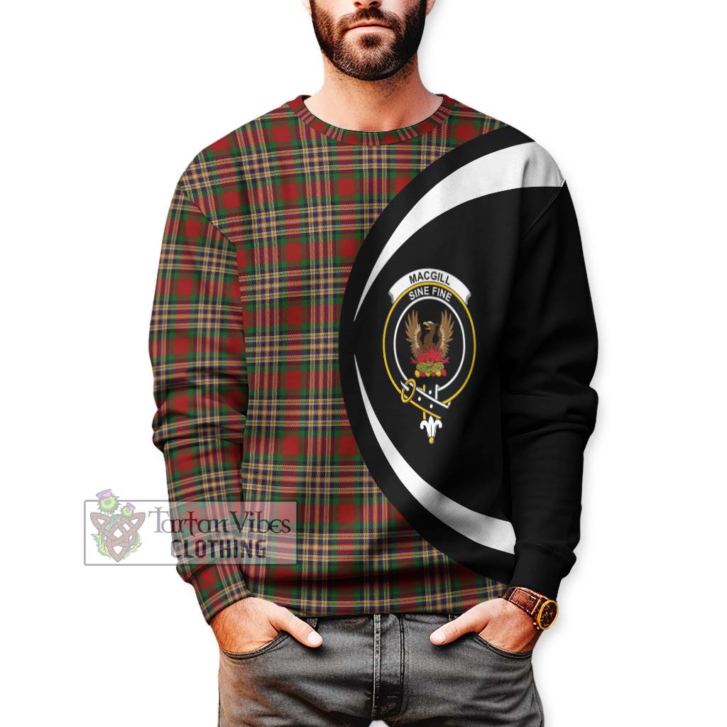 MacGill (MakGill) Tartan Sweatshirt with Family Crest Circle Style - Tartan Vibes Clothing