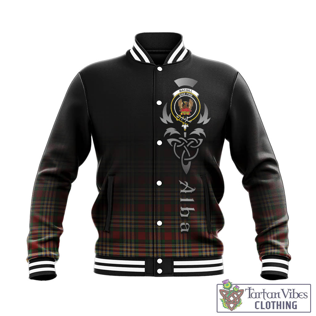 MacGill (MakGill) Tartan Baseball Jacket Featuring Alba Gu Brath Family Crest Celtic Inspired - Tartan Vibes Clothing