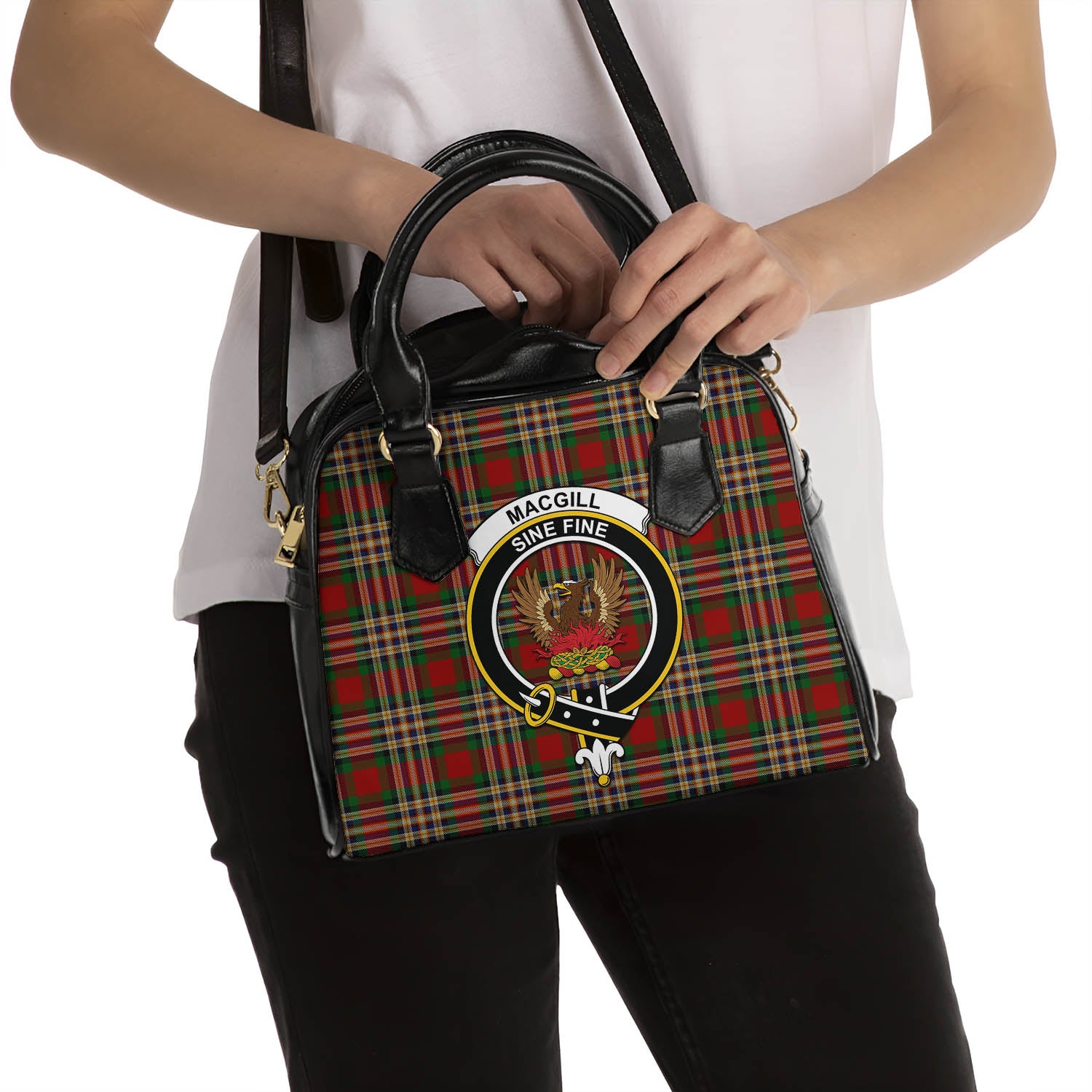 MacGill (MakGill) Tartan Shoulder Handbags with Family Crest - Tartan Vibes Clothing