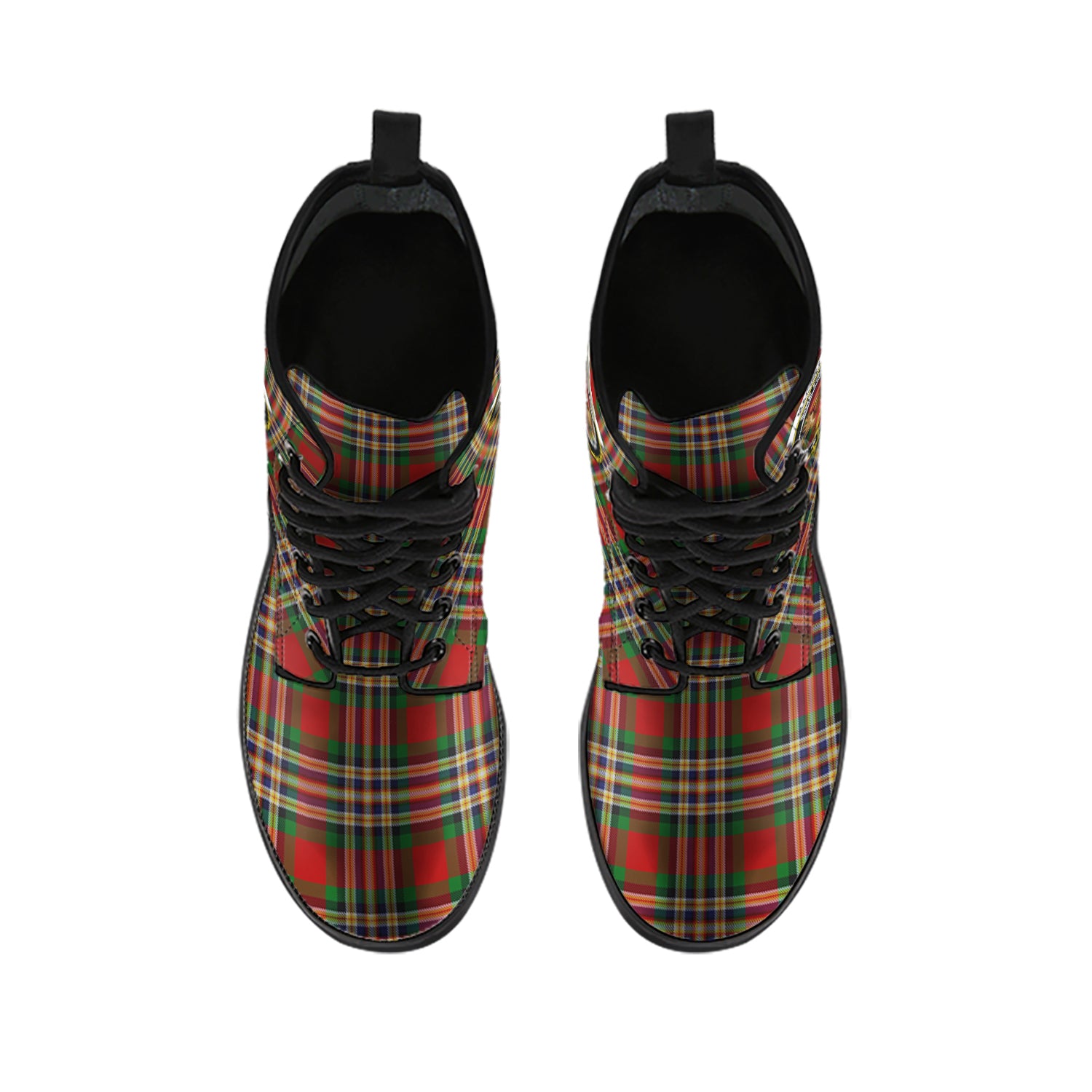 MacGill (MakGill) Tartan Leather Boots with Family Crest - Tartan Vibes Clothing