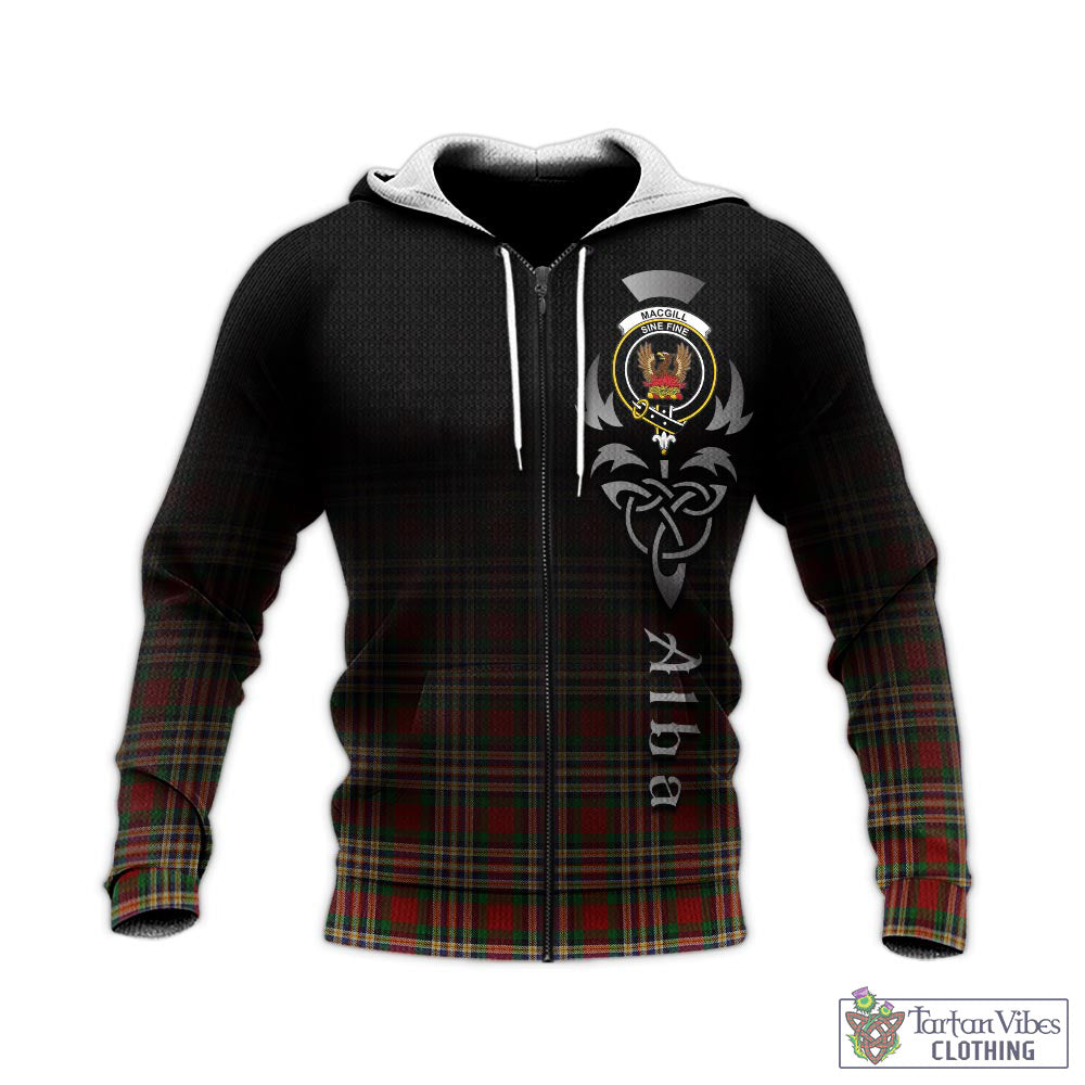 MacGill (MakGill) Tartan Knitted Hoodie Featuring Alba Gu Brath Family Crest Celtic Inspired - Tartan Vibes Clothing