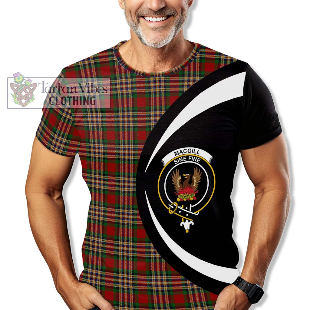 MacGill (MakGill) Tartan T-Shirt with Family Crest Circle Style - Tartan Vibes Clothing