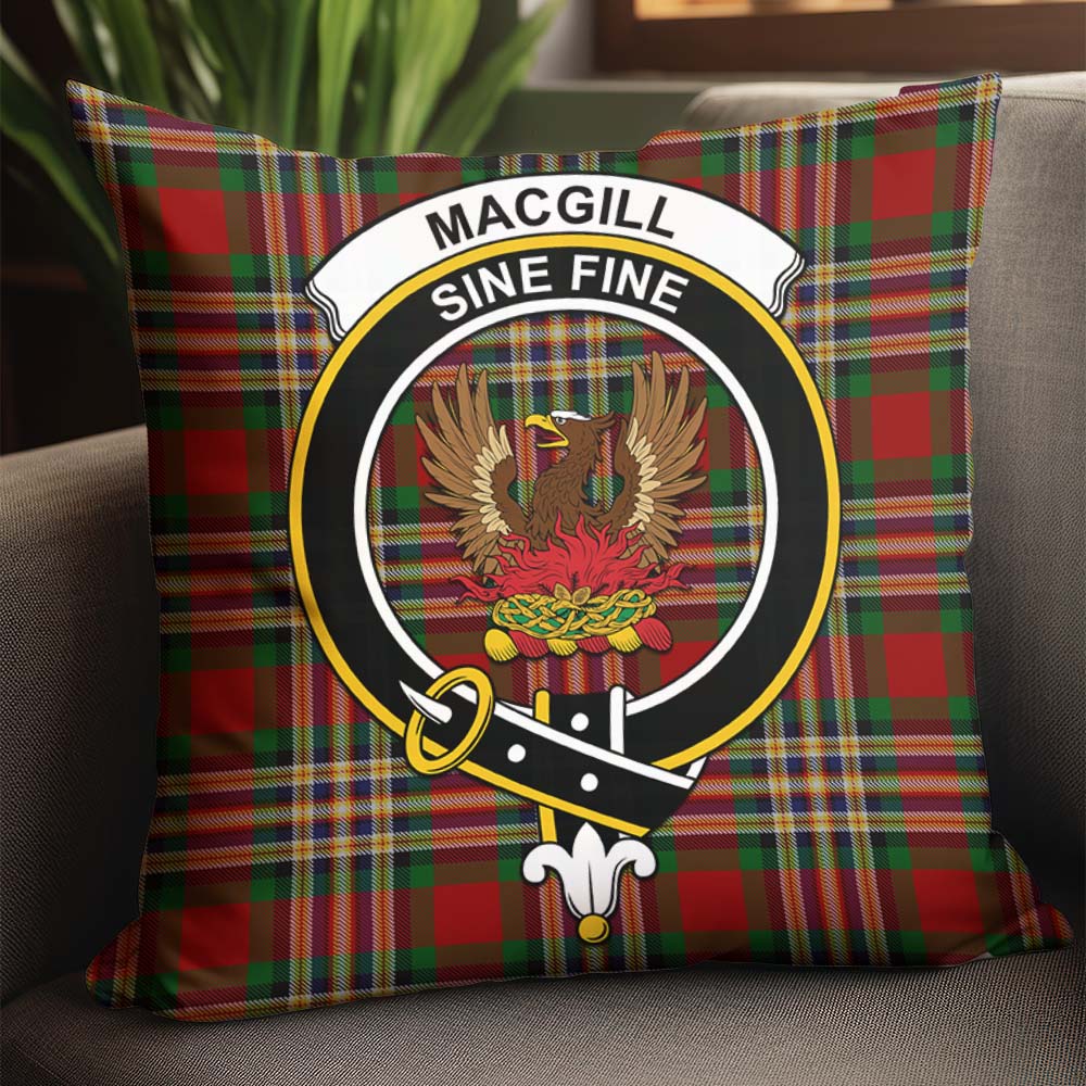 MacGill (MakGill) Tartan Pillow Cover with Family Crest - Tartan Vibes Clothing