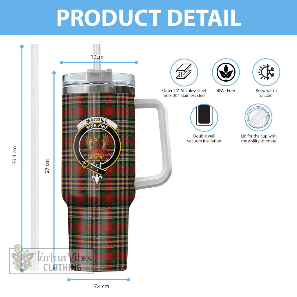 MacGill (MakGill) Tartan Tumbler with Handle with Family Crest - Tartan Vibes Clothing
