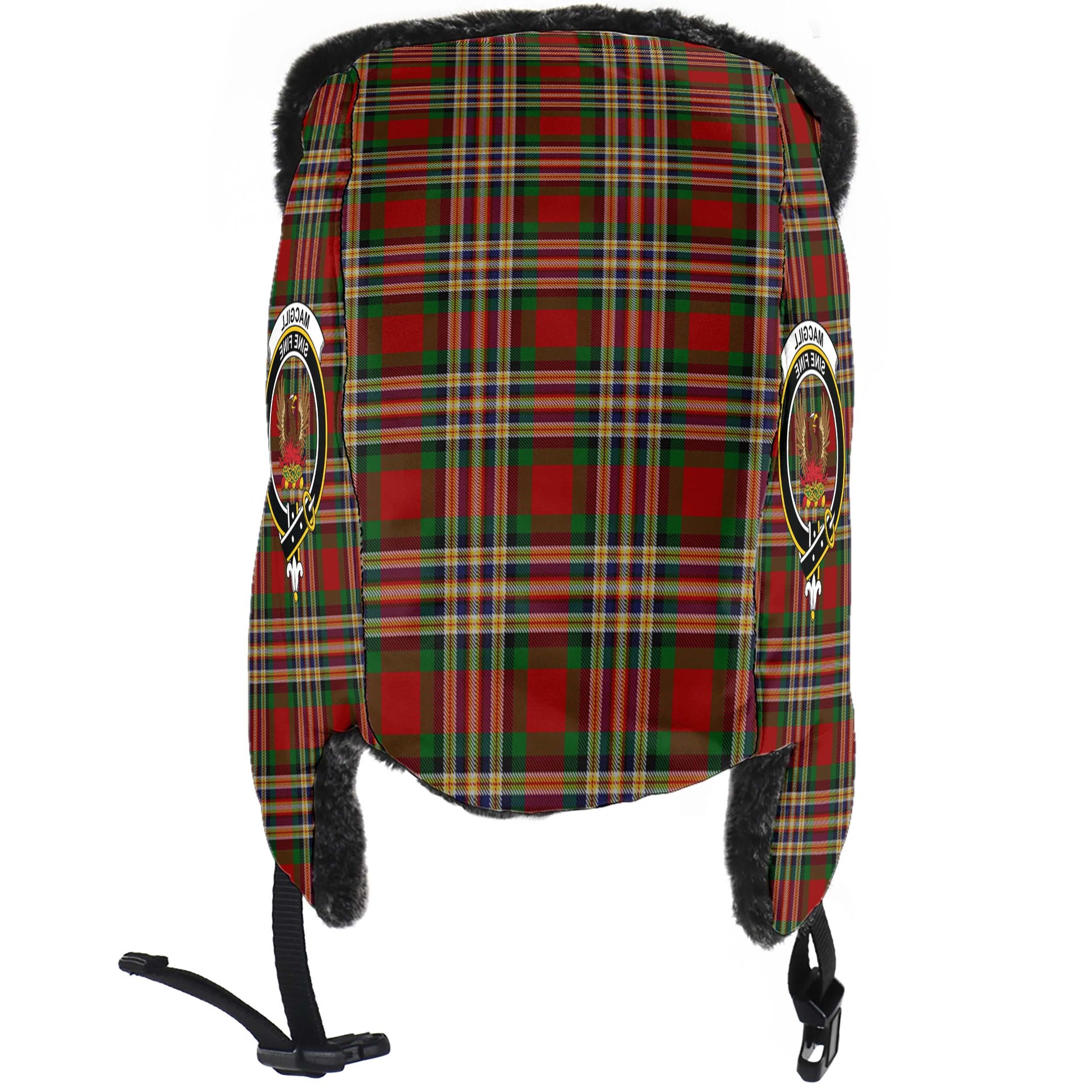 MacGill (MakGill) Tartan Winter Trapper Hat with Family Crest - Tartan Vibes Clothing
