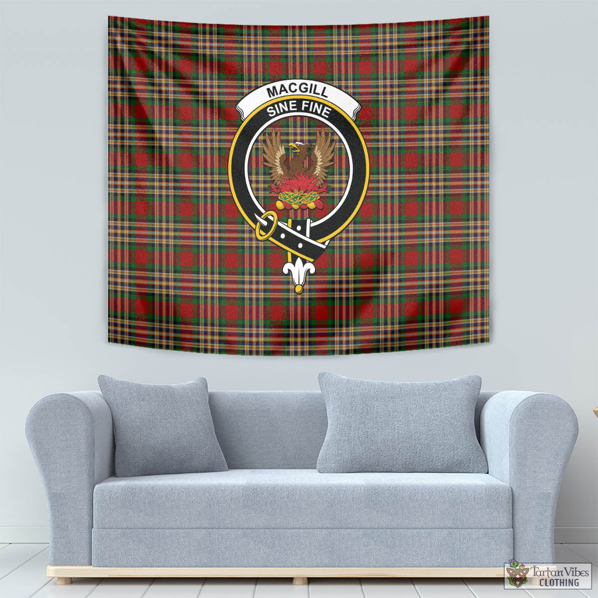 MacGill (MakGill) Tartan Tapestry Wall Hanging and Home Decor for Room with Family Crest - Tartan Vibes Clothing