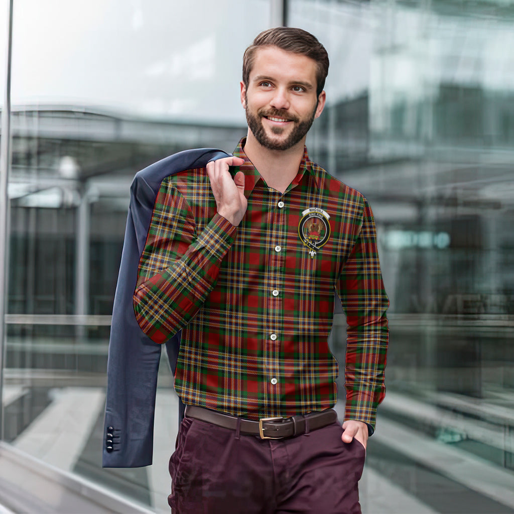 MacGill (MakGill) Tartan Long Sleeve Button Up Shirt with Family Crest - Tartan Vibes Clothing