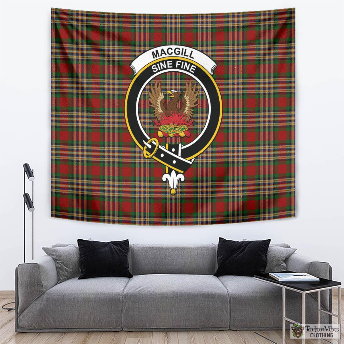 MacGill (MakGill) Tartan Tapestry Wall Hanging and Home Decor for Room with Family Crest - Tartan Vibes Clothing
