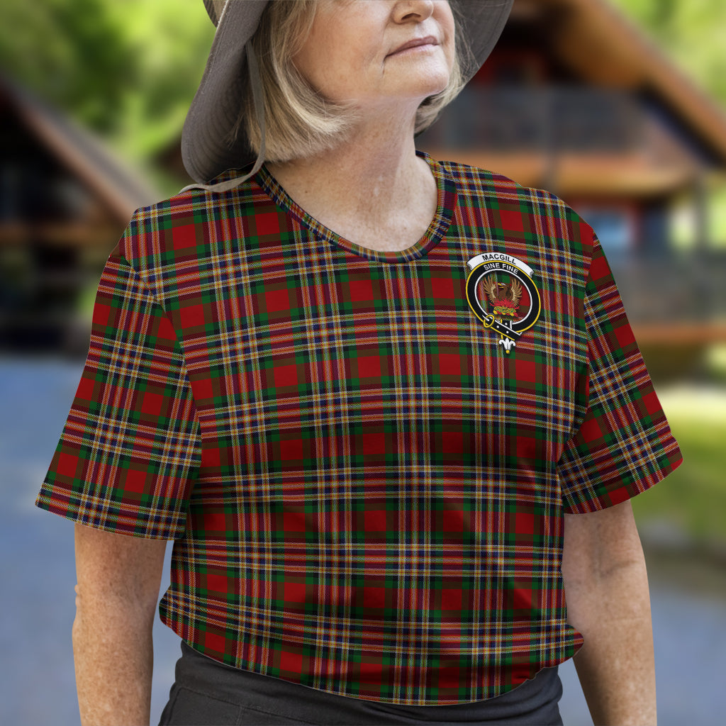 MacGill (MakGill) Tartan T-Shirt with Family Crest - Tartan Vibes Clothing