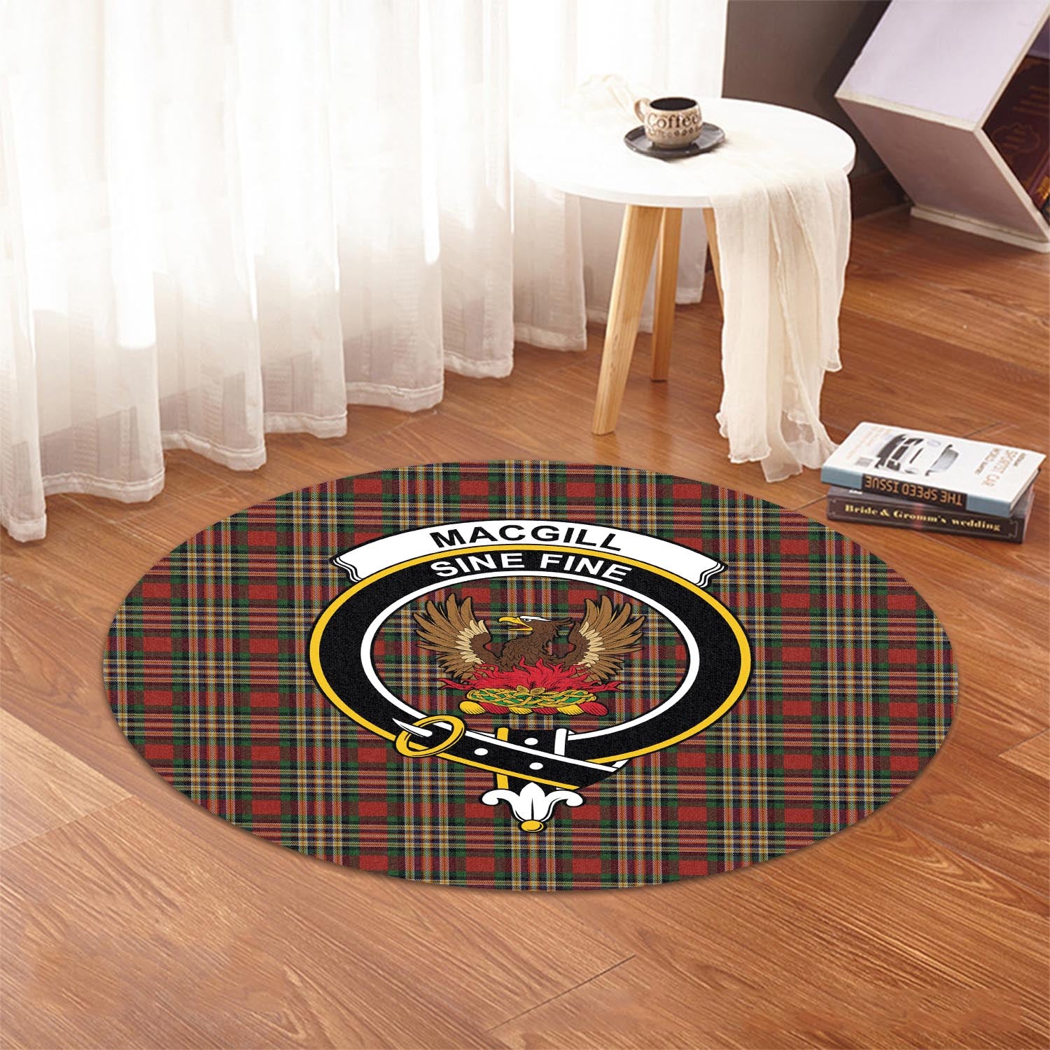 MacGill (MakGill) Tartan Round Rug with Family Crest - Tartan Vibes Clothing
