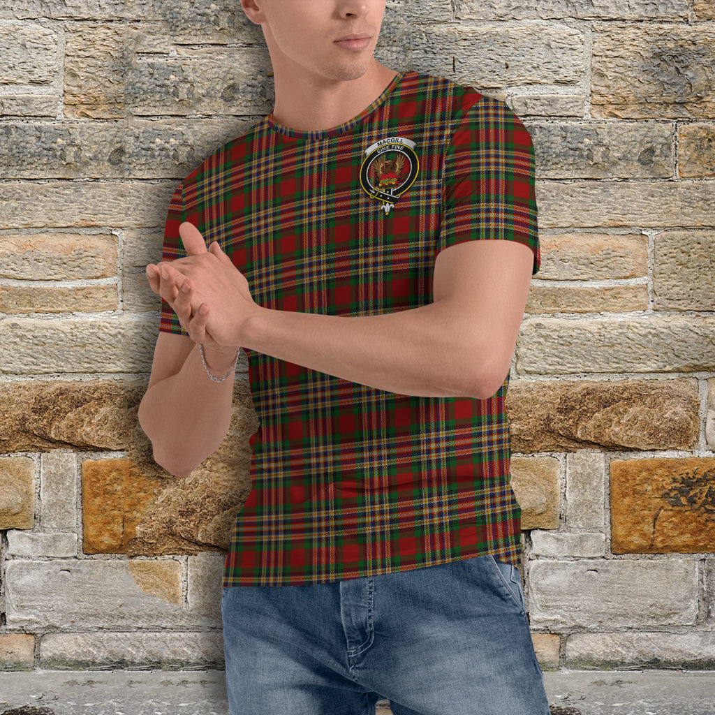 MacGill (MakGill) Tartan T-Shirt with Family Crest - Tartan Vibes Clothing