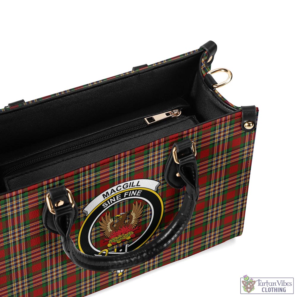 MacGill (MakGill) Tartan Luxury Leather Handbags with Family Crest - Tartan Vibes Clothing