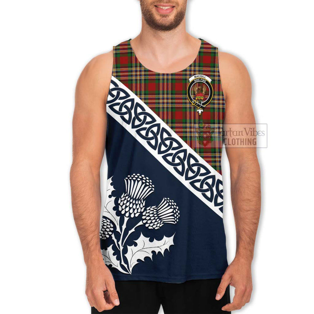 MacGill (MakGill) Tartan Men's Tank Top Featuring Thistle and Scotland Map Men - Tartan Vibes Clothing