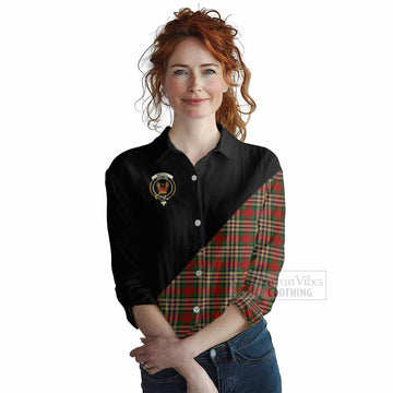 MacGill (MakGill) Tartan Women's Casual Shirt with Family Crest and Military Logo Style Female - Tartan Vibes Clothing