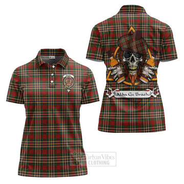 MacGill (MakGill) Tartan Women's Polo Shirt with Family Crest and Bearded Skull Holding Bottles of Whiskey Women - Tartan Vibes Clothing