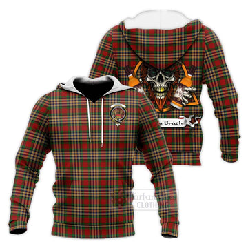 MacGill (MakGill) Tartan Knitted Hoodie with Family Crest and Bearded Skull Holding Bottles of Whiskey Unisex Knitted Pullover Hoodie - Tartan Vibes Clothing