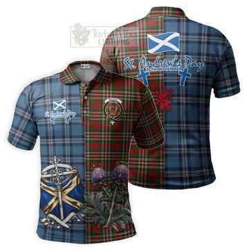 MacGill (MakGill) Tartan Polo Shirt Happy St. Andrew's Day Half Tartan Style Kid - Tartan Vibes Clothing