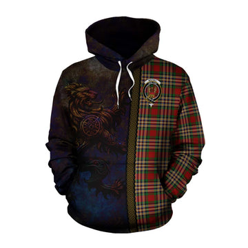Tartan Vibes Clothing MacGill (MakGill) Tartan Family Crest Cotton Hoodie Alba Gu Brath Be Brave Lion Ancient Style