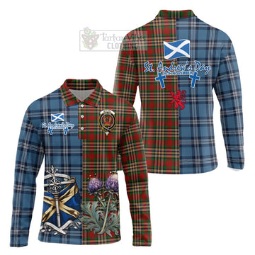 MacGill (MakGill) Tartan Long Sleeve Polo Shirt Happy St. Andrew's Day Half Tartan Style Unisex - Tartan Vibes Clothing
