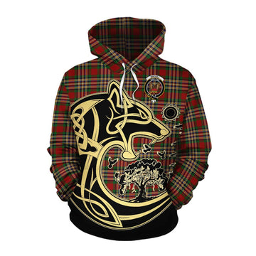 MacGill (MakGill) Tartan Cotton Hoodie with Family Crest Celtic Wolf Style Pullover Hoodie XS - Tartan Vibes Clothing