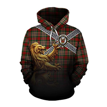 MacGill (MakGill) Crest Tartan Cotton Hoodie with Golden Lion Emblem Celtic Style