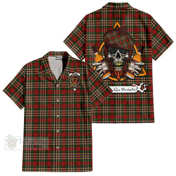 MacGill (MakGill) Tartan Hawaiian Shirt with Family Crest and Bearded Skull Holding Bottles of Whiskey Kid - Tartan Vibes Clothing