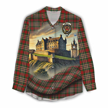 MacGill (MakGill) Tartan Family Crest Women's Casual Shirt with Scottish Ancient Castle Style Female - Tartan Vibes Clothing