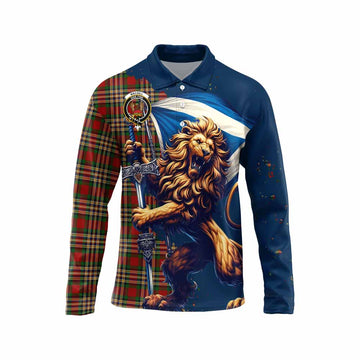 MacGill (MakGill) Tartan Family Crest Long Sleeve Polo Shirt with Scottish Majestic Lion Unisex - Tartan Vibes Clothing