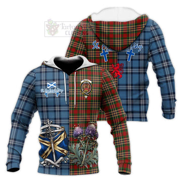 MacGill (MakGill) Tartan Knitted Hoodie Happy St. Andrew's Day Half Tartan Style Unisex Knitted Pullover Hoodie - Tartan Vibes Clothing