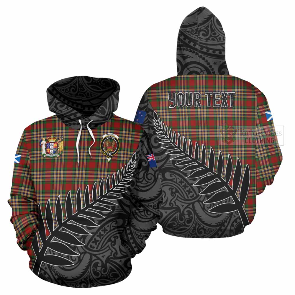 Tartan Vibes Clothing MacGill (MakGill) Crest Tartan Hoodie with New Zealand Silver Fern Half Style