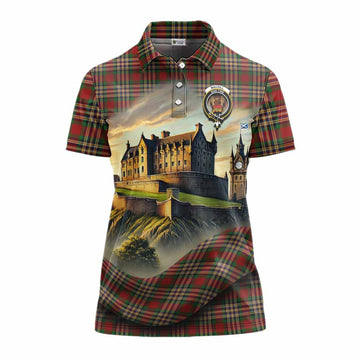 MacGill (MakGill) Tartan Family Crest Women's Polo Shirt with Scottish Ancient Castle Style Women - Tartan Vibes Clothing
