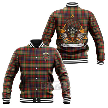 MacGill (MakGill) Tartan Baseball Jacket with Family Crest and Bearded Skull Holding Bottles of Whiskey Unisex - Tartan Vibes Clothing