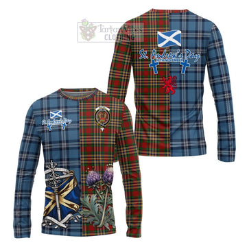 MacGill (MakGill) Tartan Long Sleeve T-Shirt Happy St. Andrew's Day Half Tartan Style Unisex - Tartan Vibes Clothing