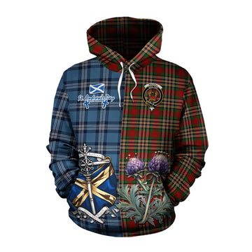 MacGill (MakGill) Tartan Cotton Hoodie Happy St. Andrew's Day Half Tartan Style Pullover Hoodie XS - Tartan Vibes Clothing