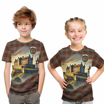 MacGill (MakGill) Tartan Family Crest Kid T-Shirt with Scottish Ancient Castle Style Youth XL Size14 - Tartan Vibes Clothing