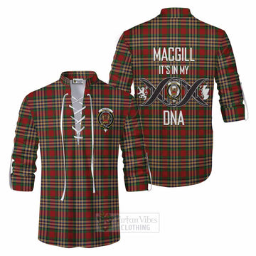 MacGill (MakGill) Tartan Ghillie Kilt Shirt with Family Crest DNA In Me Style Men - Tartan Vibes Clothing
