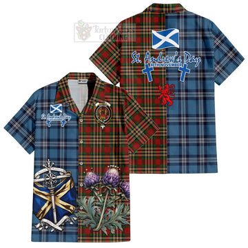 MacGill (MakGill) Tartan Hawaiian Shirt Happy St. Andrew's Day Half Tartan Style Kid - Tartan Vibes Clothing
