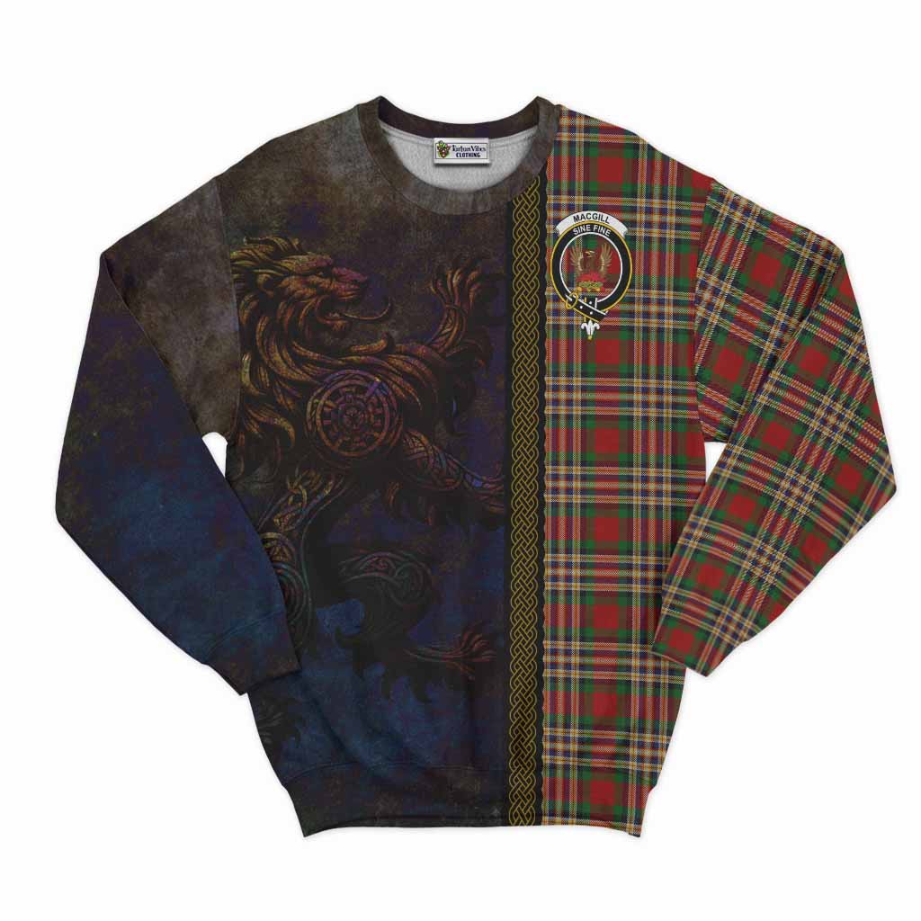 MacGill (MakGill) Tartan Family Crest Sweatshirt Alba Gu Brath Be Brave Lion Ancient Style Unisex - Tartan Vibes Clothing