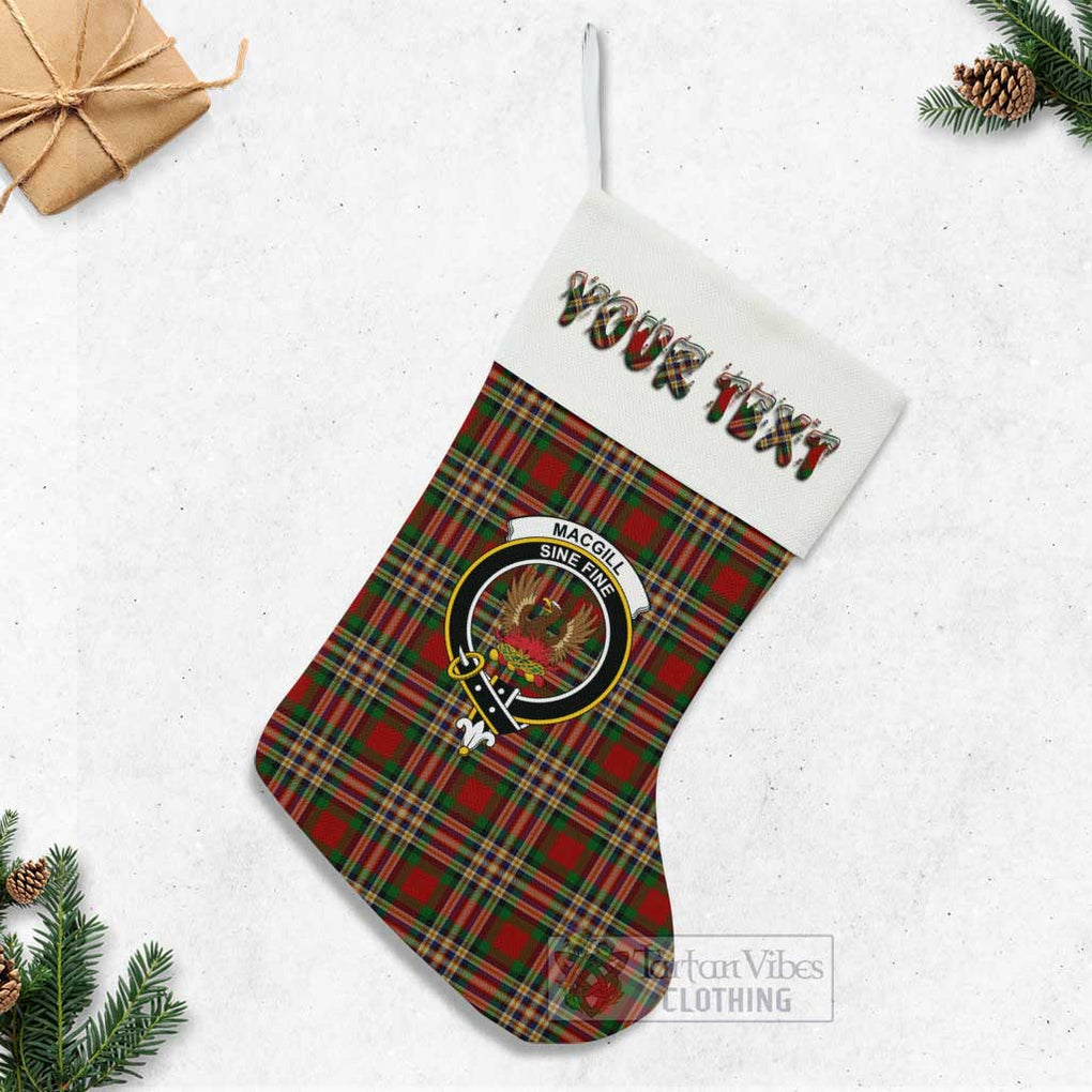 MacGill (MakGill) Tartan Family Crest Christmas Stocking with Personalized Text - Tartan Vibes Clothing
