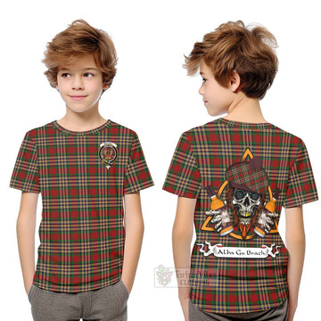 MacGill (MakGill) Tartan Kid T-Shirt with Family Crest and Bearded Skull Holding Bottles of Whiskey Youth XL Size14 - Tartan Vibes Clothing