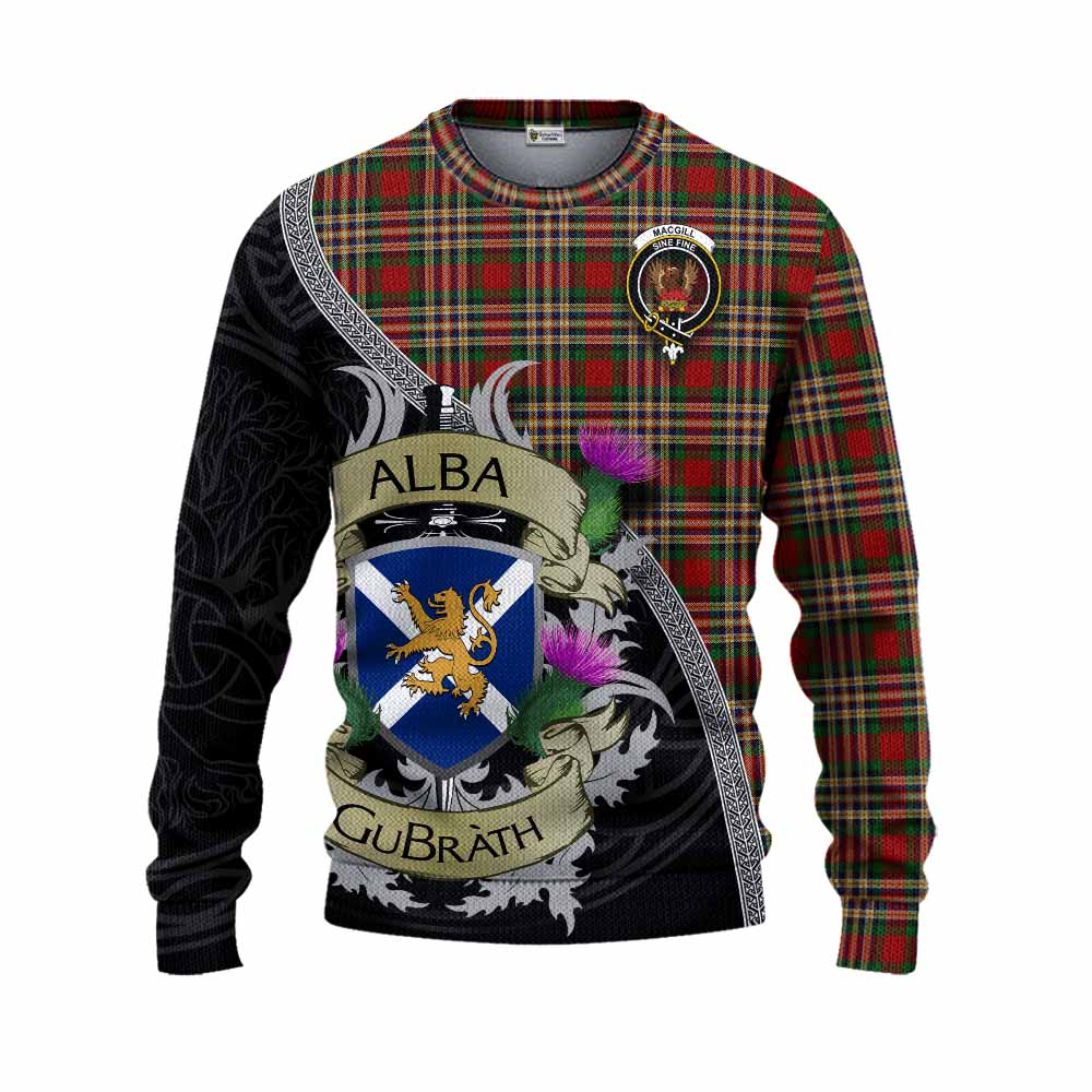 MacGill (MakGill) Tartan Family Crest Knitted Sweater Lion Rampant Royal Thistle Shield Celtic Inspired Unisex - Tartan Vibes Clothing