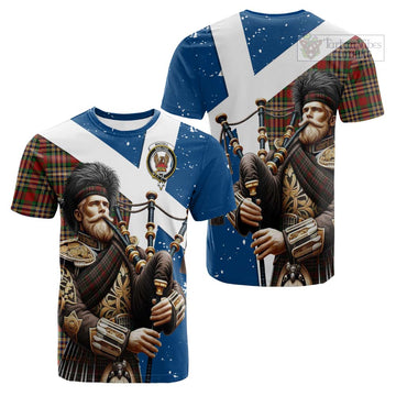 MacGill (MakGill) Tartan Cotton T-shirt with Family Crest Scottish Bagpiper Vibes Kid's Shirt - Tartan Vibes Clothing