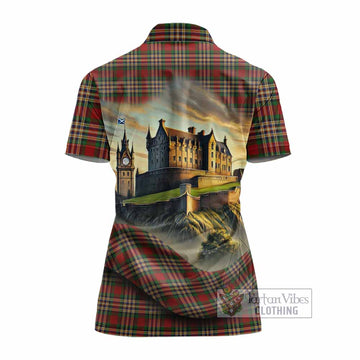 MacGill (MakGill) Tartan Family Crest Women's Polo Shirt with Scottish Ancient Castle Style - Tartan Vibes Clothing
