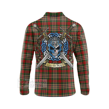 MacGill (MakGill) Tartan Long Sleeve Polo Shirt with Family Crest Celtic Skull Style - Tartan Vibes Clothing