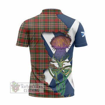 MacGill (MakGill) Tartan Family Crest Zipper Polo Shirt Scottish Thistle Celtic Inspired - Tartan Vibes Clothing