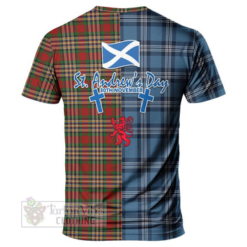 MacGill (MakGill) Tartan T-Shirt Happy St. Andrew's Day Half Tartan Style - Tartan Vibes Clothing